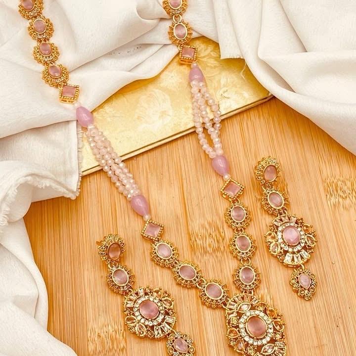 ESRA  Egyptian  Mala Jewelry Set - Long Necklace and Earrings - Design 3 - My Jewel Box
