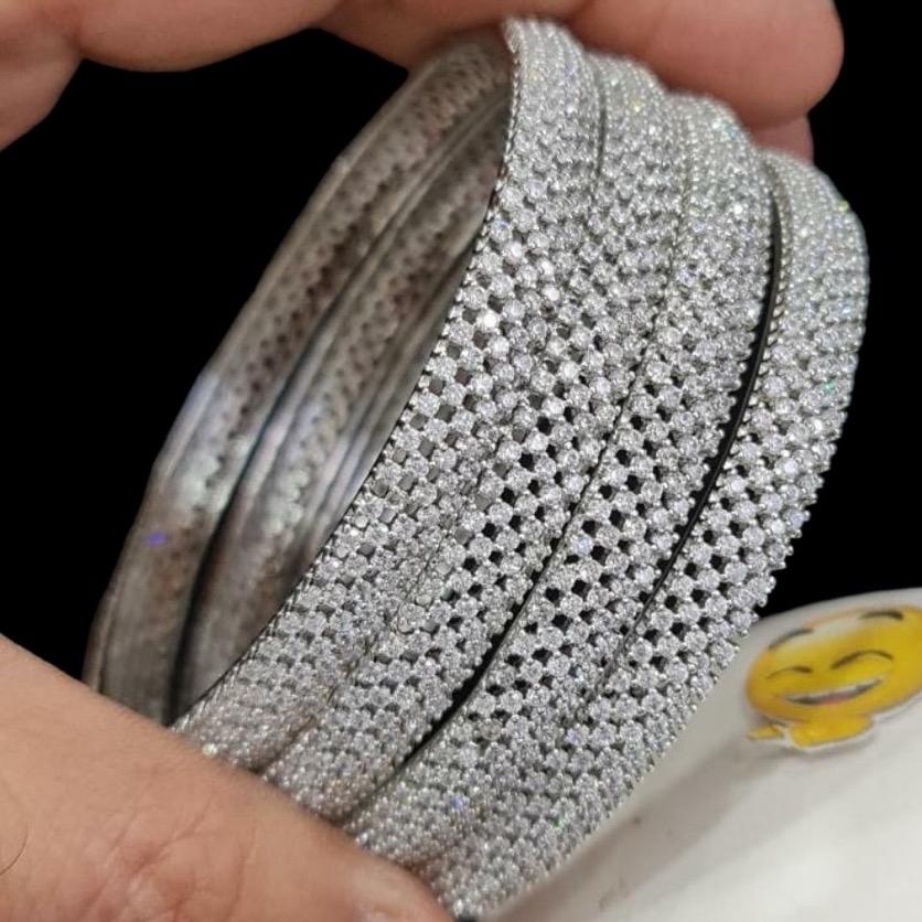 American diamond mirco ad bangle bracelet 3 different polish available