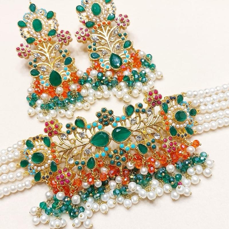 MAHEEN Elegant Choker Set with Earring for Women - Model 075