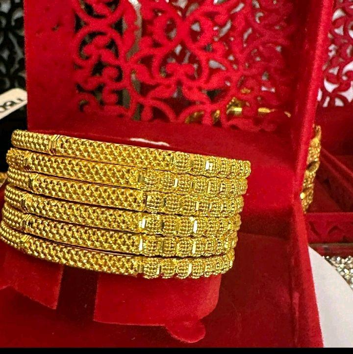 TBD2 Gold Plated Thin Bangles Set for Women - My Jewel Box