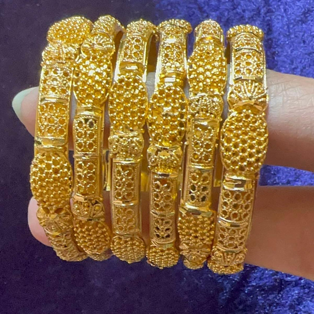 Golden gold look bangles  different design not Goldplated