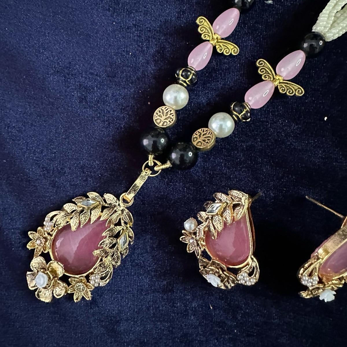 ZIMAL Designer Long Mala Set with Earring - Perfect for Any Occasion - My Jewel Box