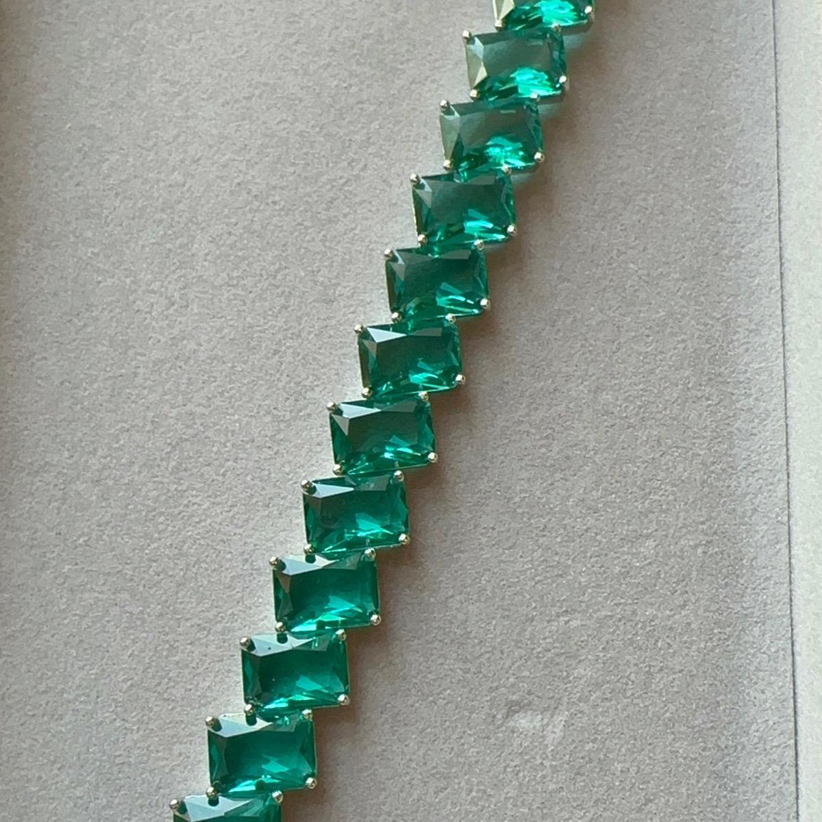 Emerald green bracelet with doublet stone Anniversary Wedding Birthday