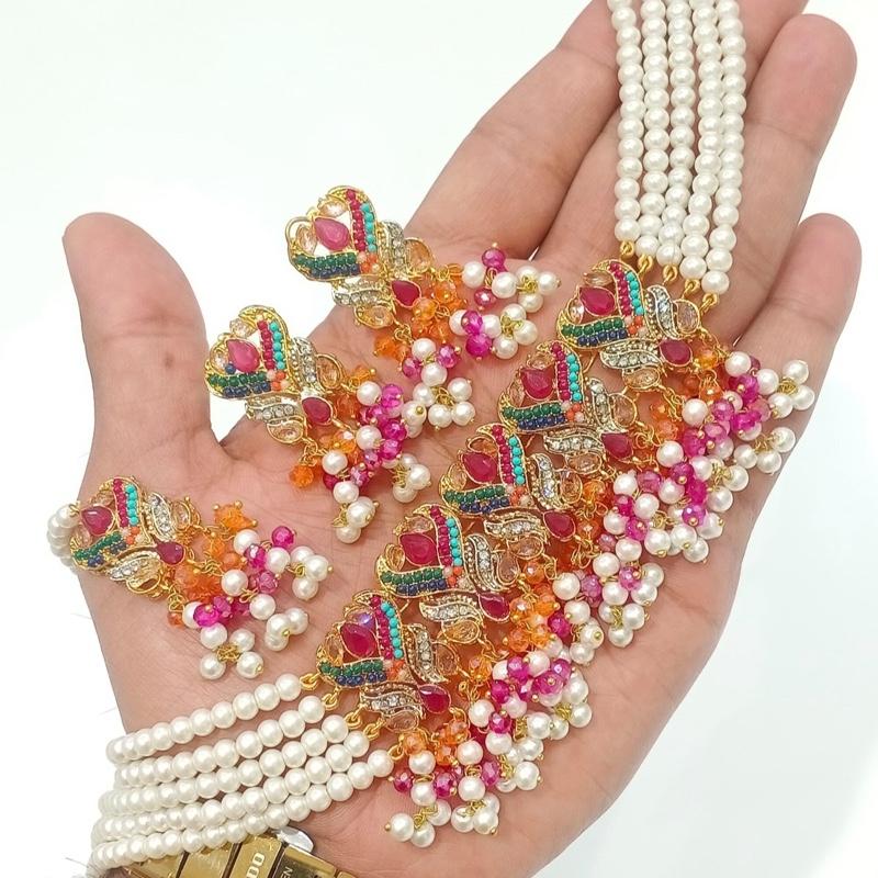 NOENA Choker 046 Beautiful elegant zircon set with earrings and tikka new arrival perfect for partywear - My Jewel Box