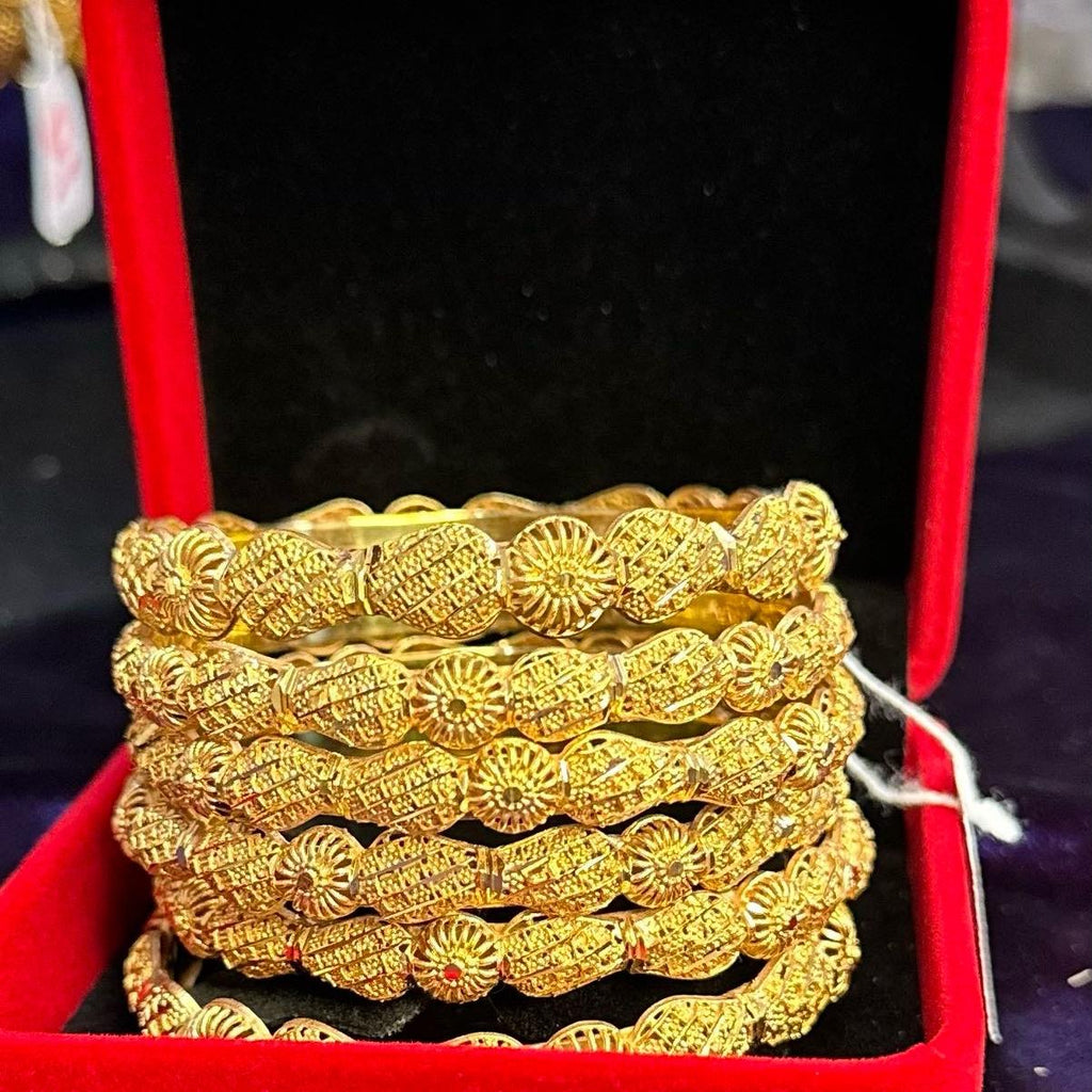 NaZisH's Exclusive orignal Gold Plated Range Bangles with Box - My Jewel Box