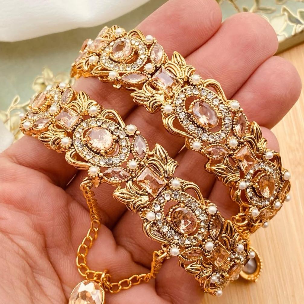 Kangan 03 Elegant manjos open able  bangle kangan bracelet - My Jewel Box