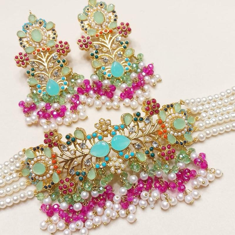MAHEEN Elegant Choker Set with Earring for Women - Model 075