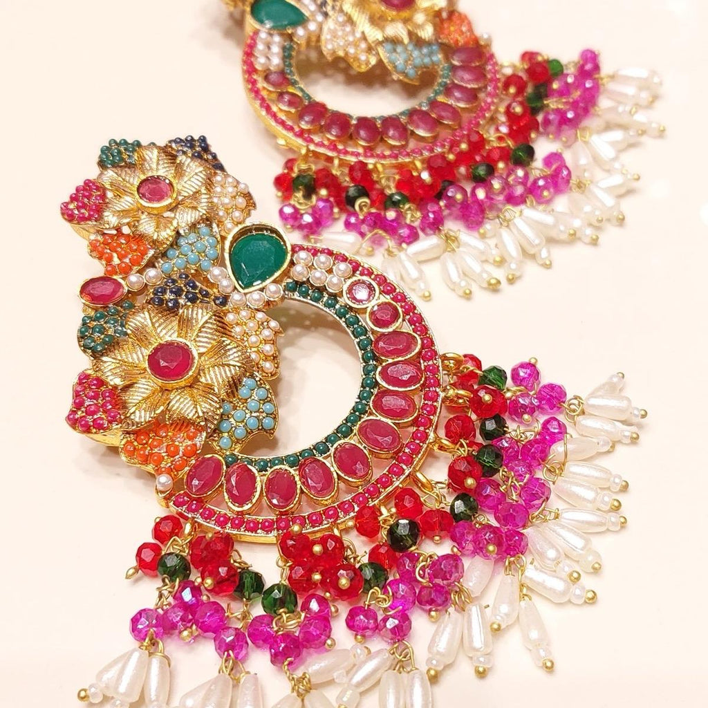 3d Flower original stone earring