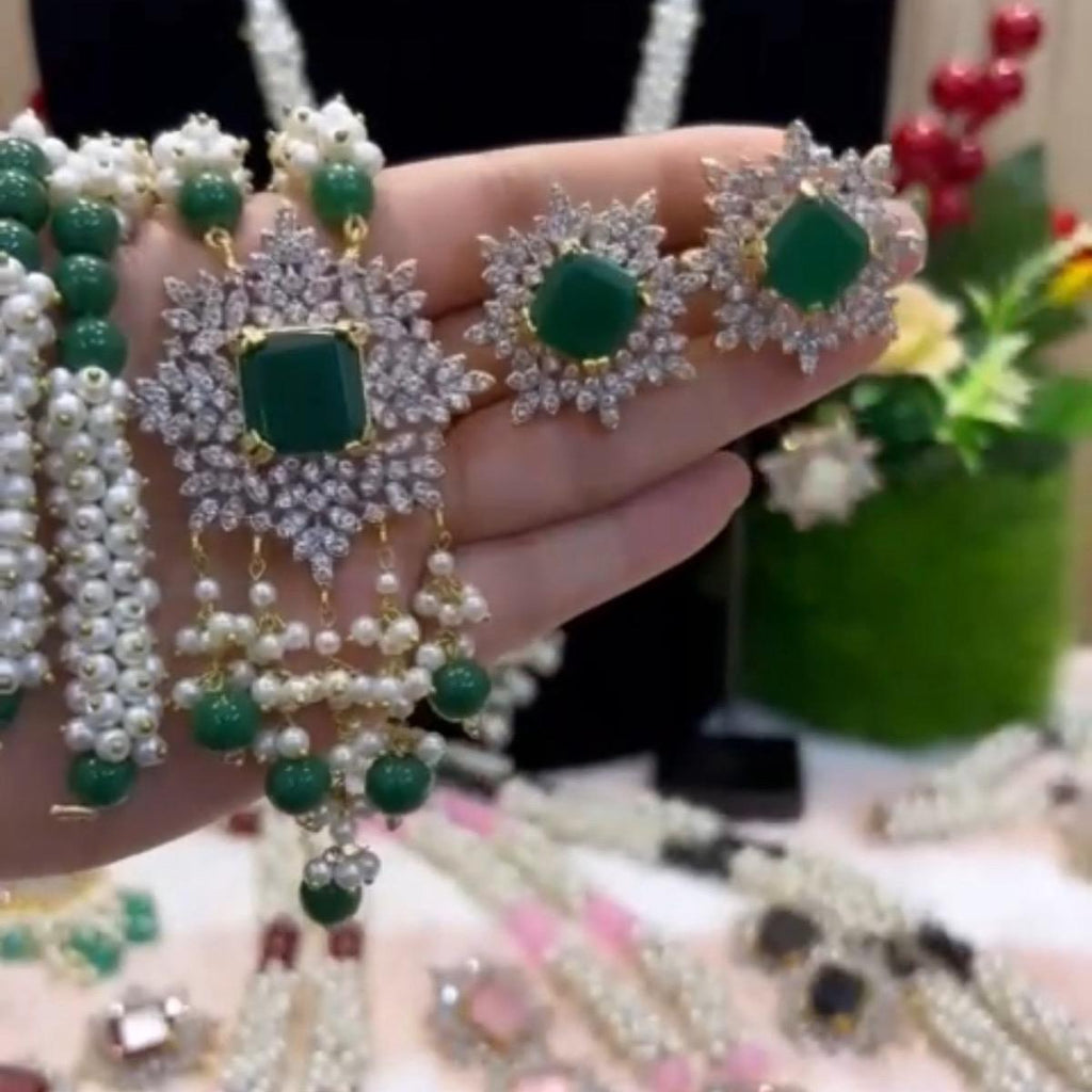 Rania Gajra Mala Set with American Diamond Necklace JBM007