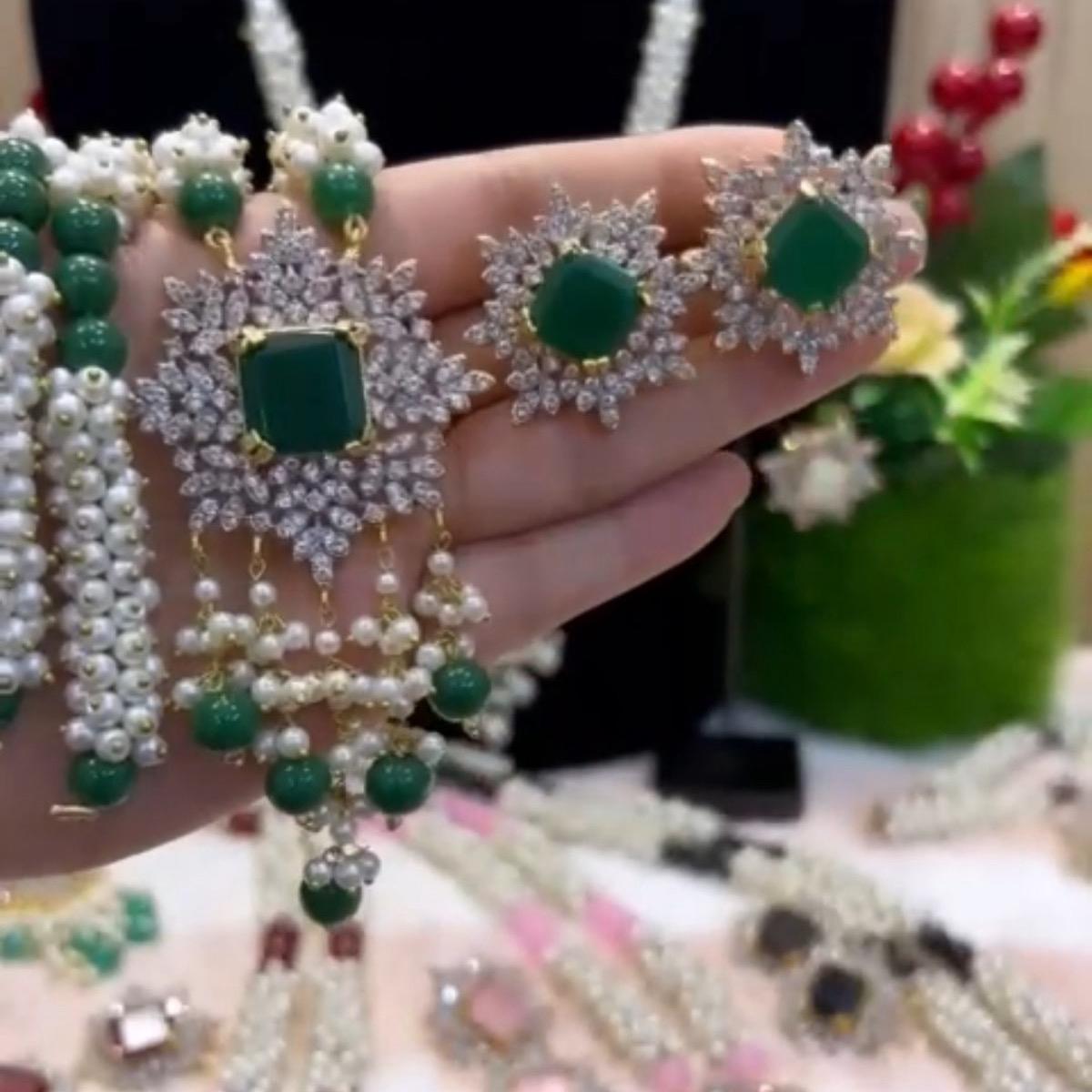 Rania Gajra Mala Set with American Diamond Necklace JBM007