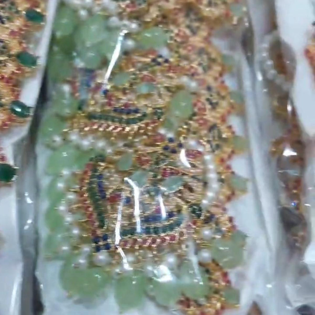 MJBs NAURATAN CHOKER   Set with Earring  Tikka for Parties, Anniversaries, and Engagements - My Jewel Box