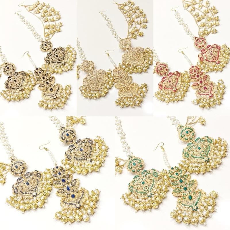 Rani  earring tikka with babhubali style sahare ET 005 Earring Tikka Set for Women - Perfect for Any Occasion - My Jewel Box