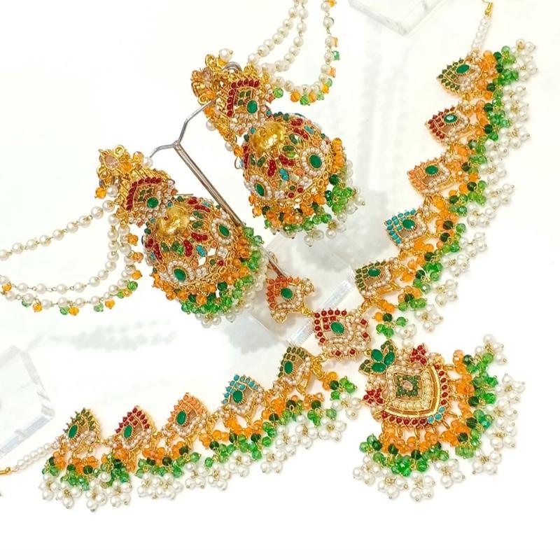 Matha Pati and Jhumka Set - Traditional Indian Bride Wedding Collection - My Jewel Box