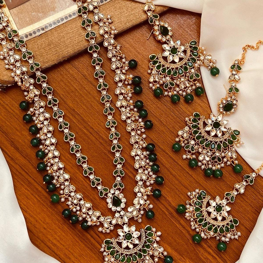 AMAYA Kundan Rani har two layered with earring tikka - My Jewel Box