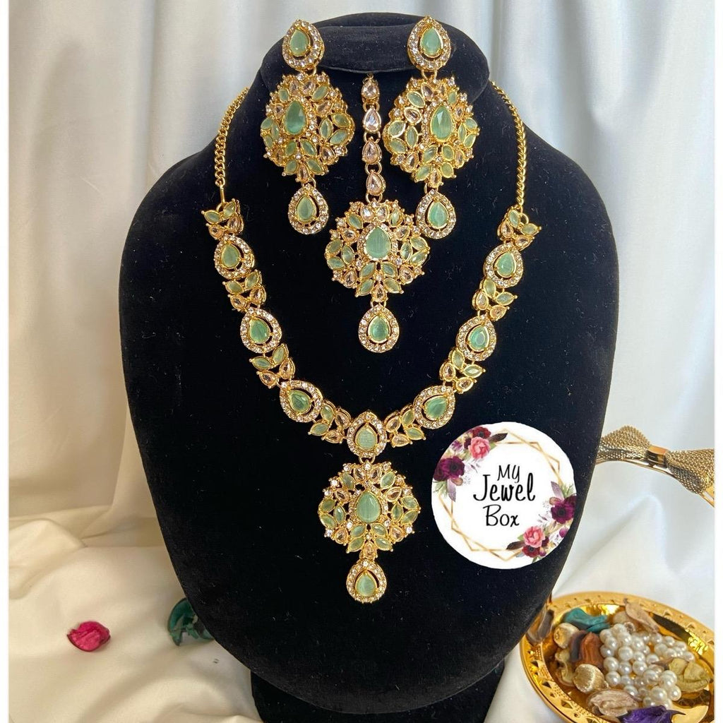 ARWAH Egyptain necklace set with earring teeka