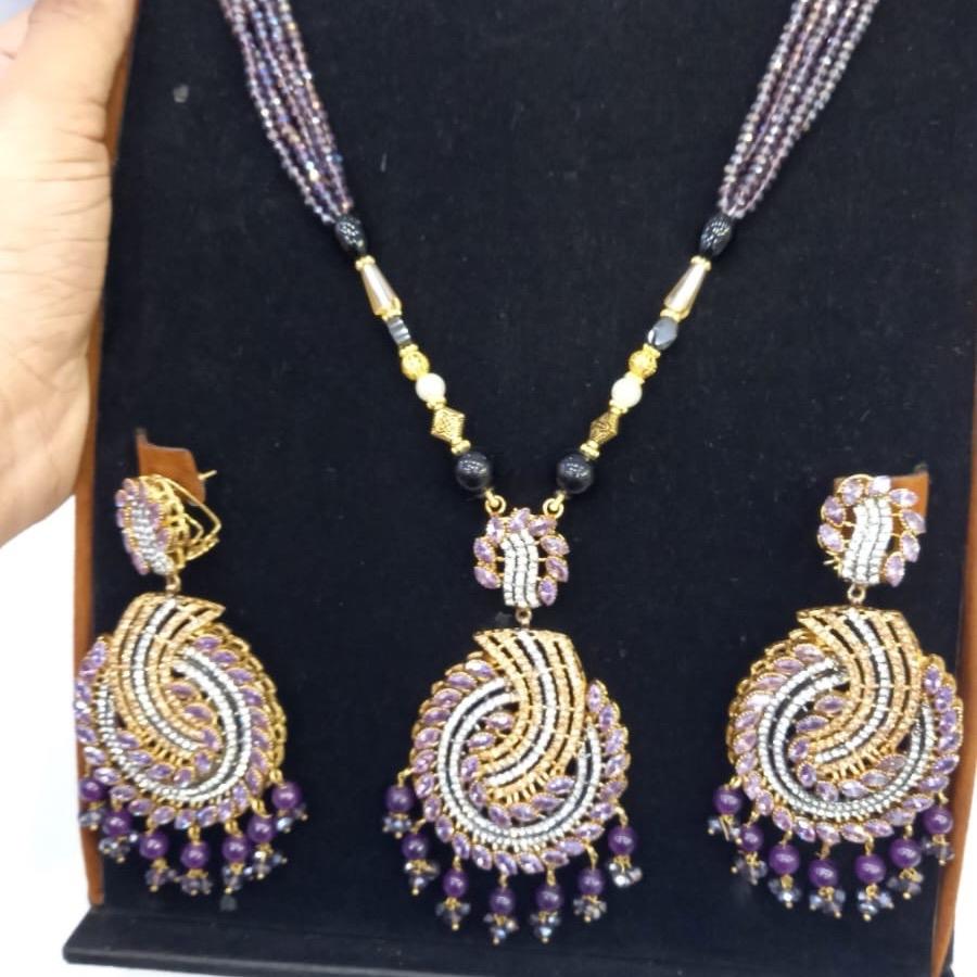 Purple  Mala Necklace Set  JBM001