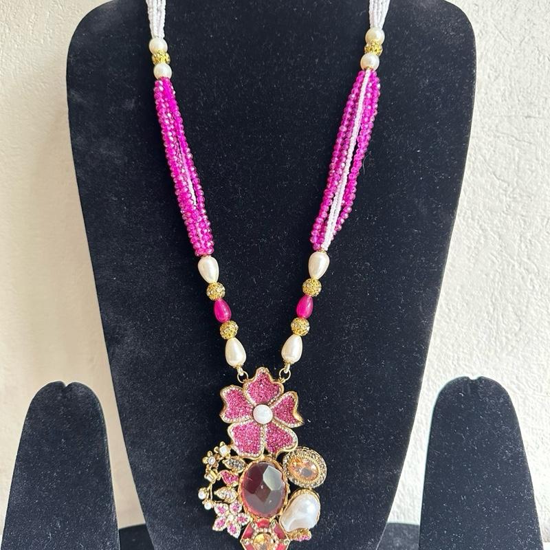 Zarwa long TURKISH  STYLE mala necklace with turkish stones  Only MALA - My Jewel Box