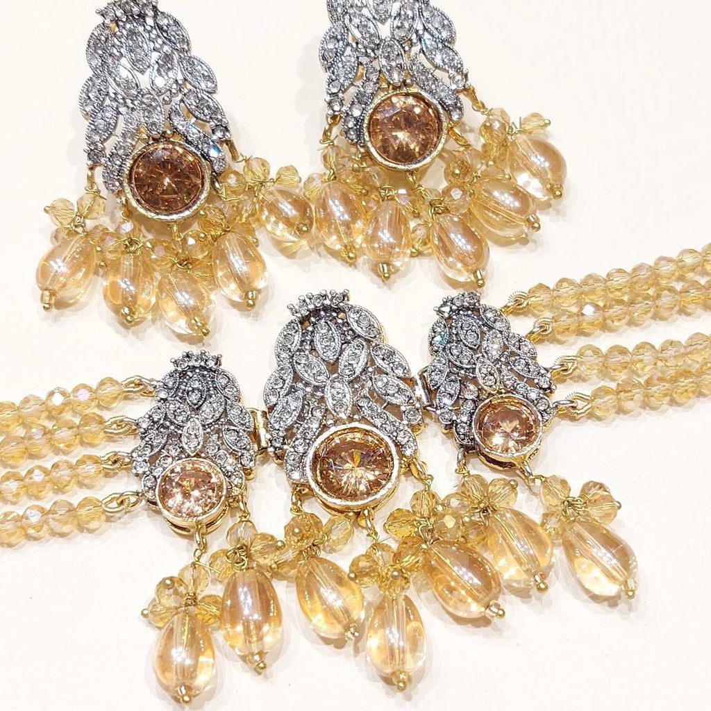 FIZZA Choker Set with Zircon for Women - Lightweight Jewelry with Earring