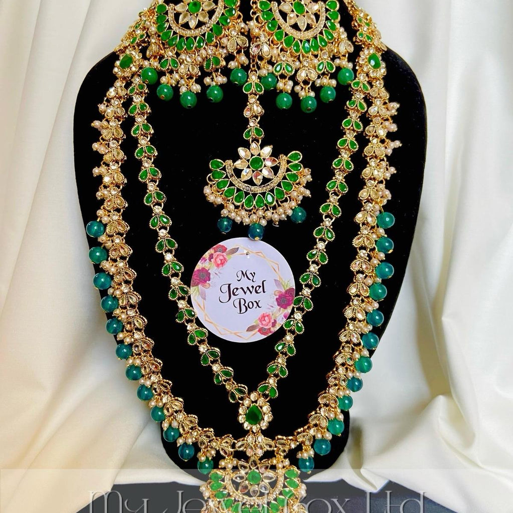 AMAYA Kundan Rani har two layered with earring tikka - My Jewel Box