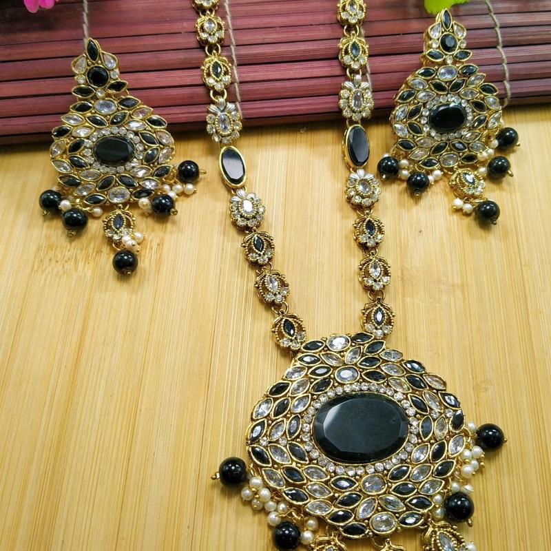 Rose  Polki Long Mala Set with Earring lfor Women - Natural Look and Sophistication - My Jewel Box