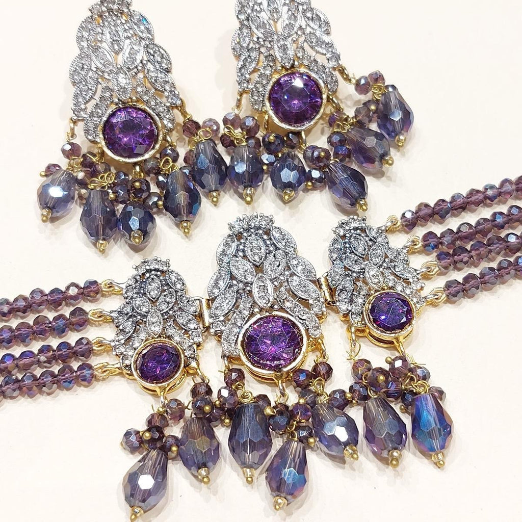 FIZZA Choker Set with Zircon for Women - Lightweight Jewelry with Earring