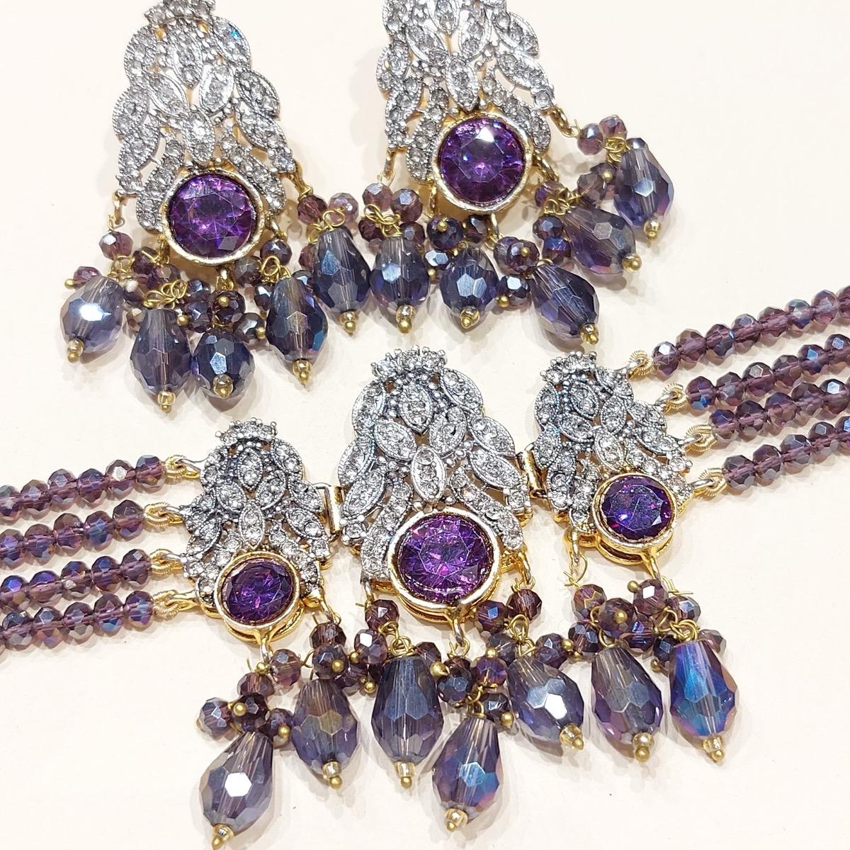 FIZZA Choker Set with Zircon for Women - Lightweight Jewelry with Earring