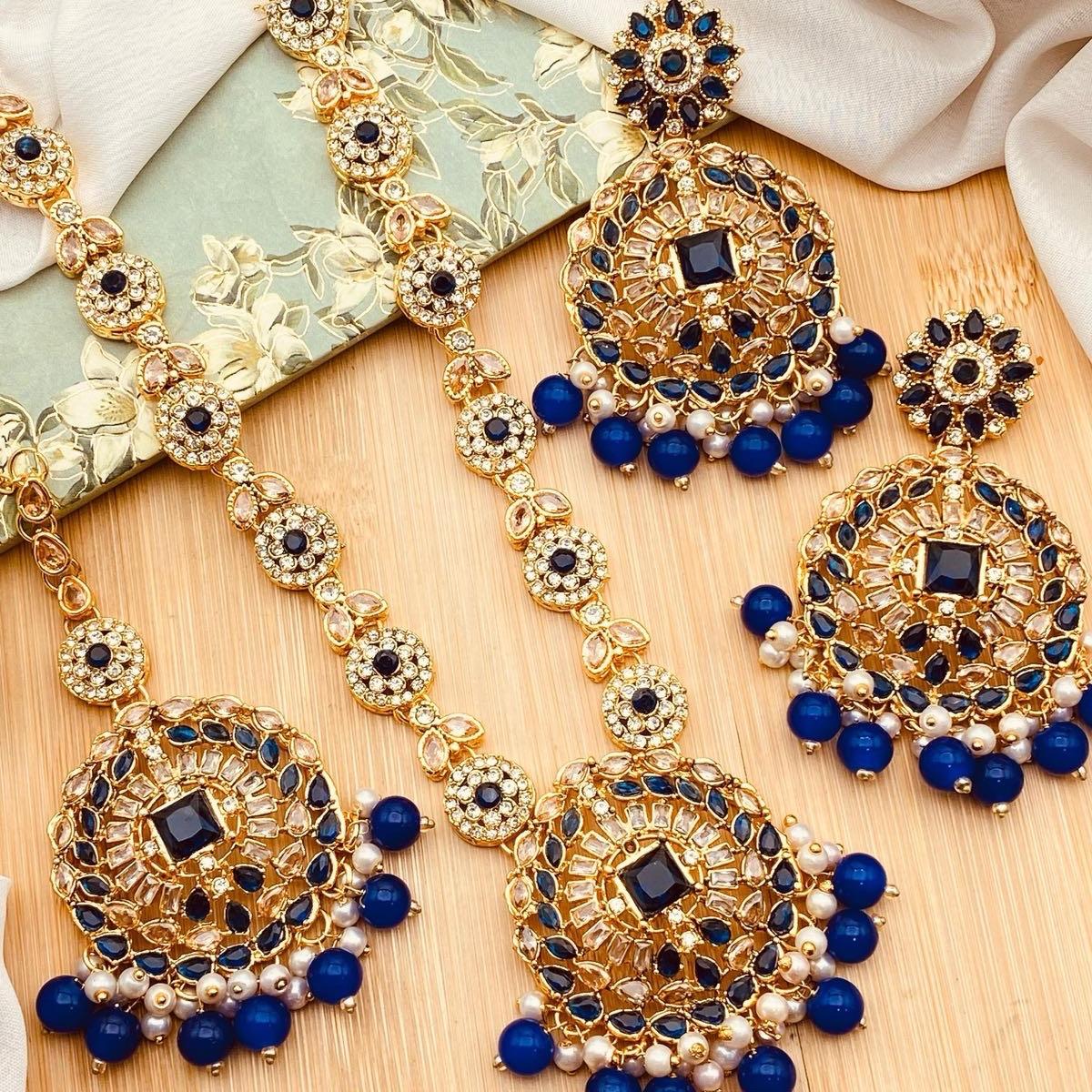 DANIYA Egyptian  Long Mala Set with Earring and Tikka for Women - Natural Look and Sophistication - My Jewel Box