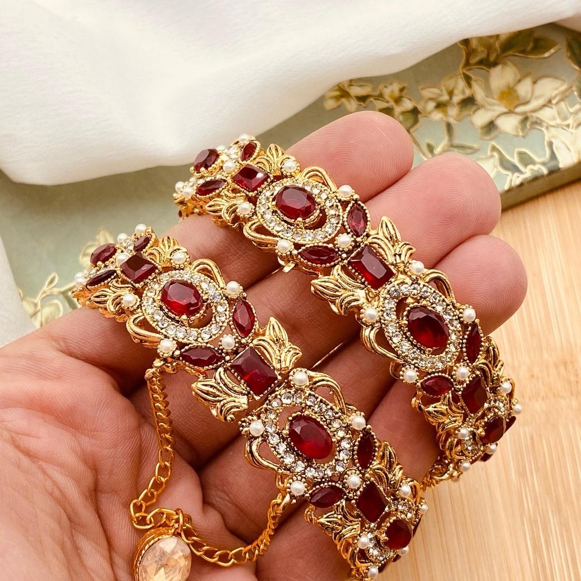 Kangan 03 Elegant manjos open able  bangle kangan bracelet - My Jewel Box