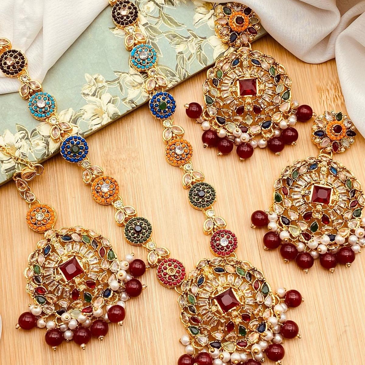 DANIYA Egyptian  Long Mala Set with Earring and Tikka for Women - Natural Look and Sophistication - My Jewel Box