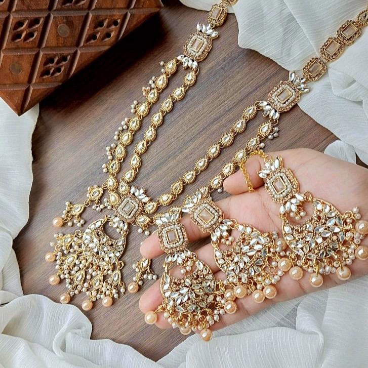 Kundan Rani har two layered with earring tikka - My Jewel Box