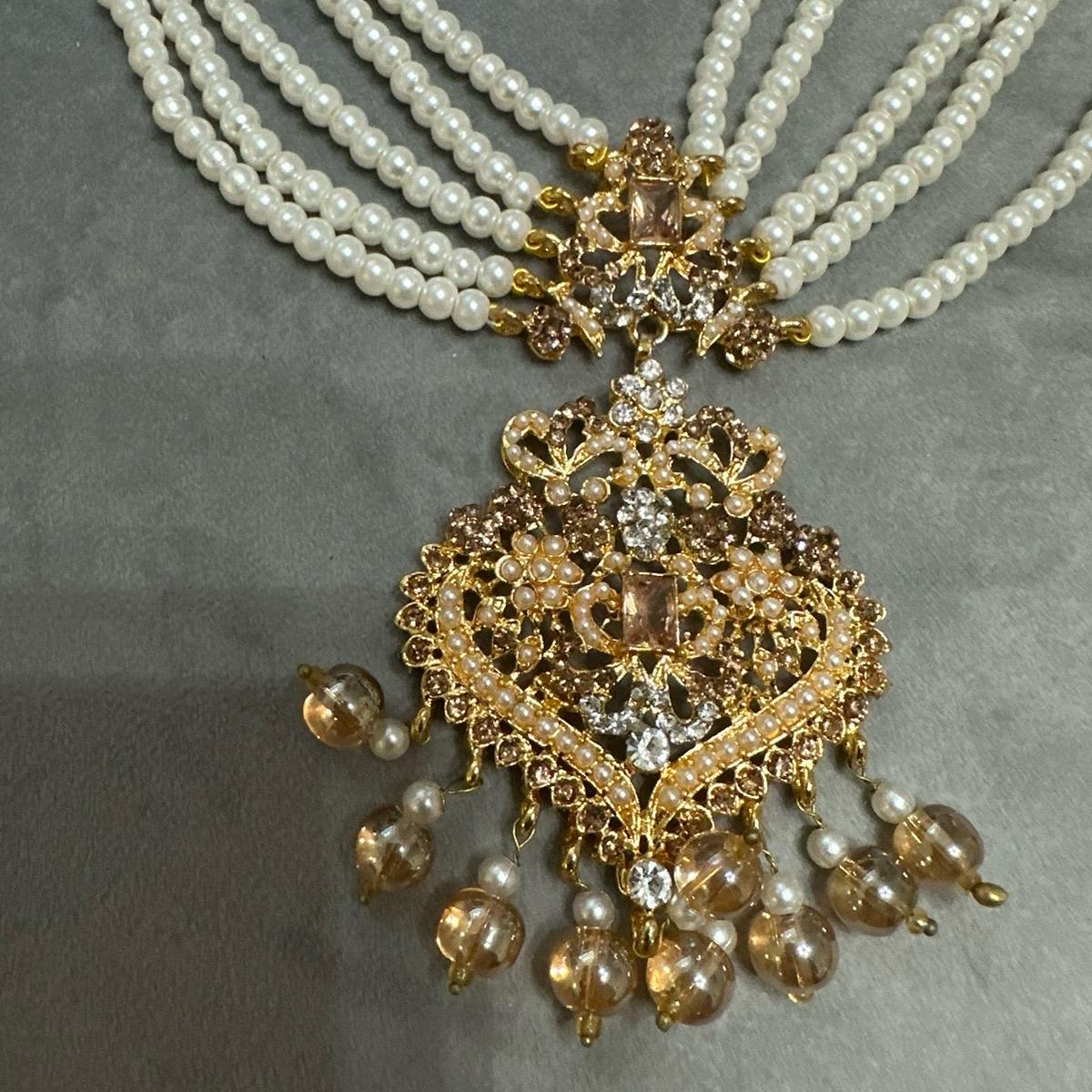 MAlAIKA Mala Choker Combo Necklace Set with Earring Tikka for Women - My Jewel Box