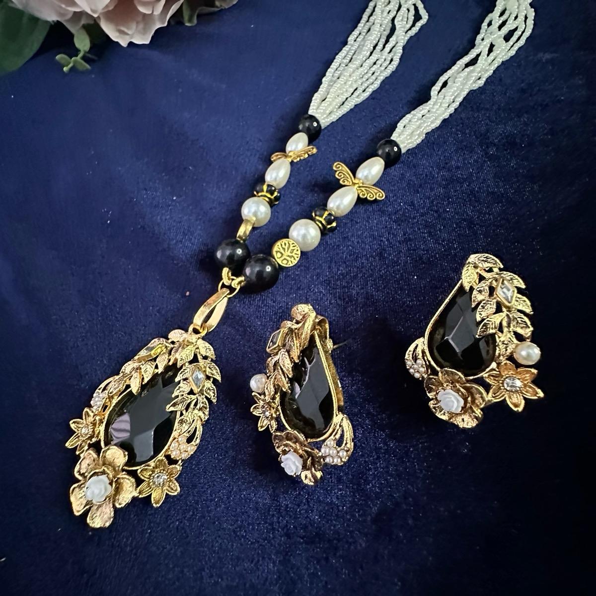 New New Designer Long Mala Set with Earring - Perfect for Any Occasion - My Jewel Box