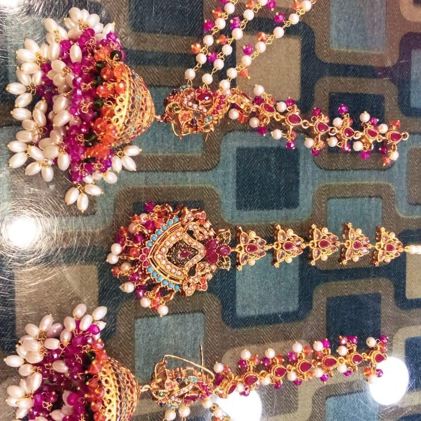 HUSUN E JAHAN  jhumka earring tekka set