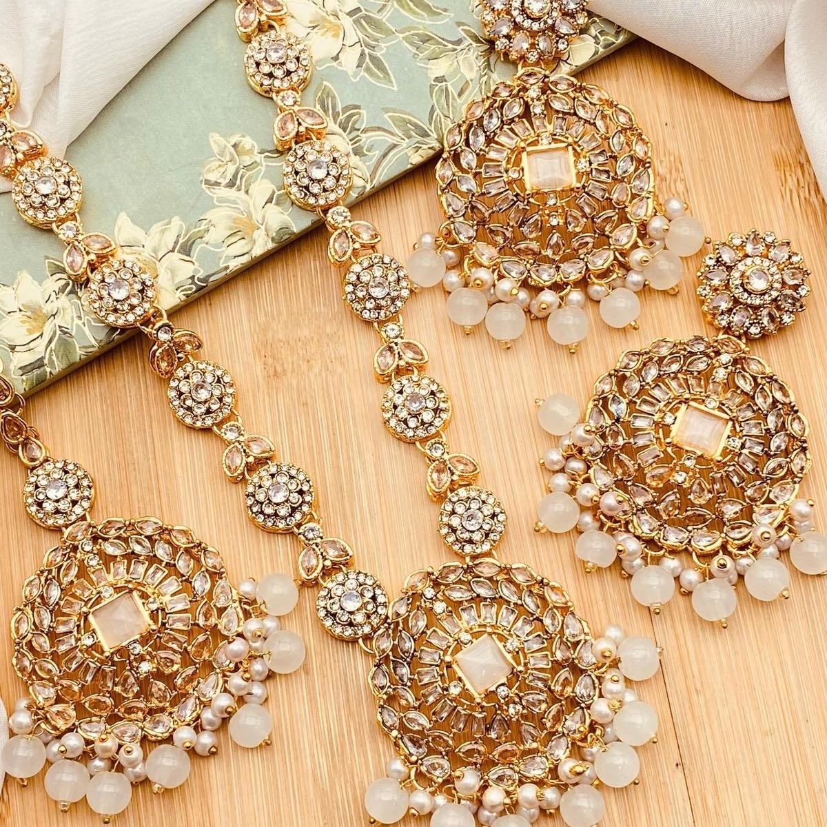 DANIYA Egyptian  Long Mala Set with Earring and Tikka for Women - Natural Look and Sophistication - My Jewel Box