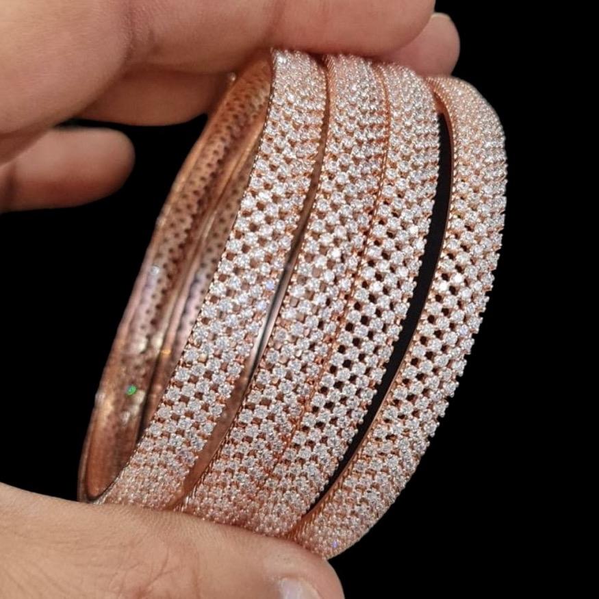 American diamond mirco ad bangle bracelet 3 different polish available