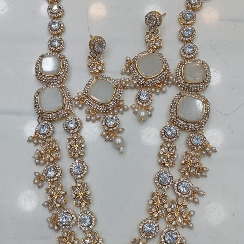 Alia Turkish Polki Long Mala Set with Earring for Women - Natural Look & Sophistication - Traditional Elegance Statement Piece