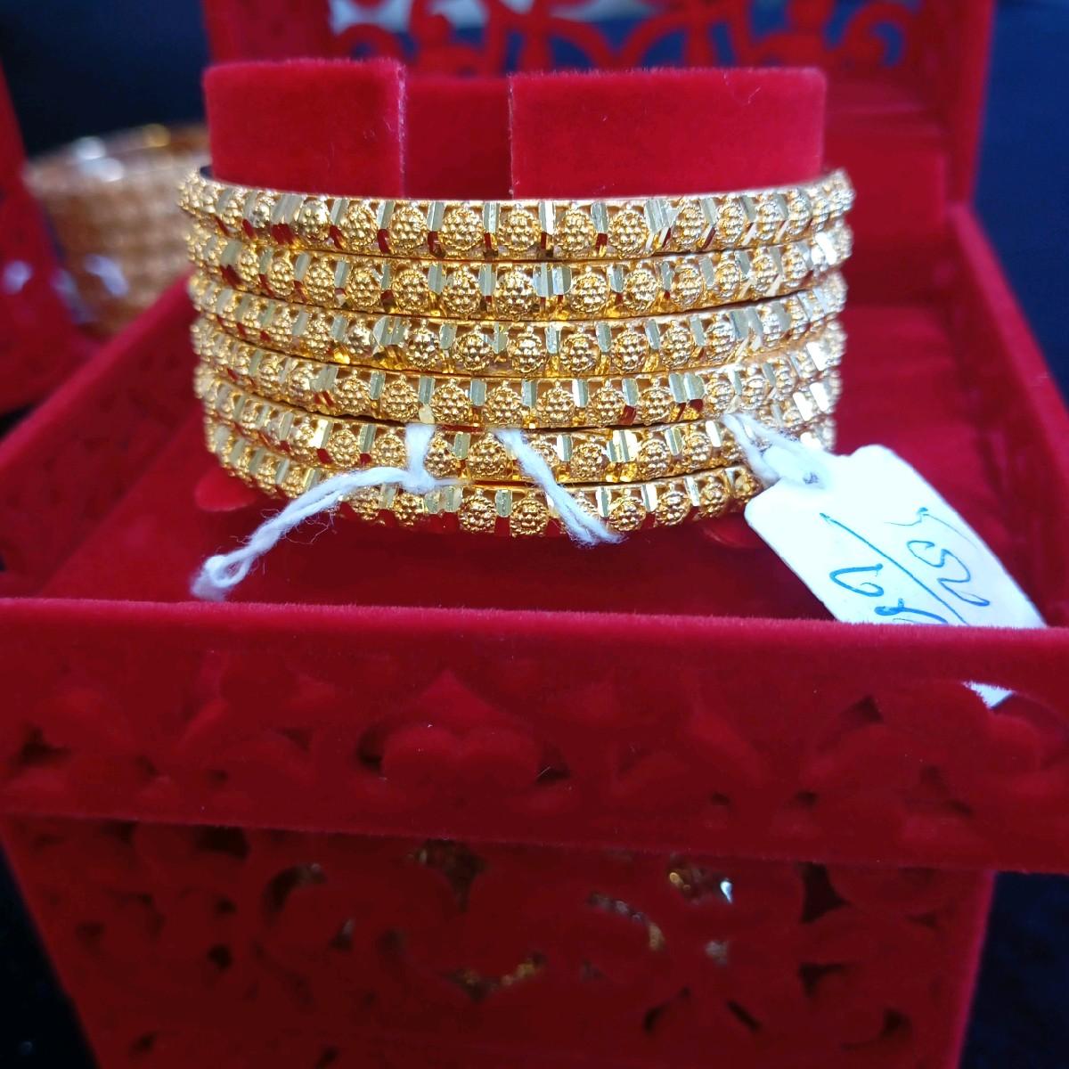 TBD1 Gold Plated Thin Bangles Set for Women - My Jewel Box