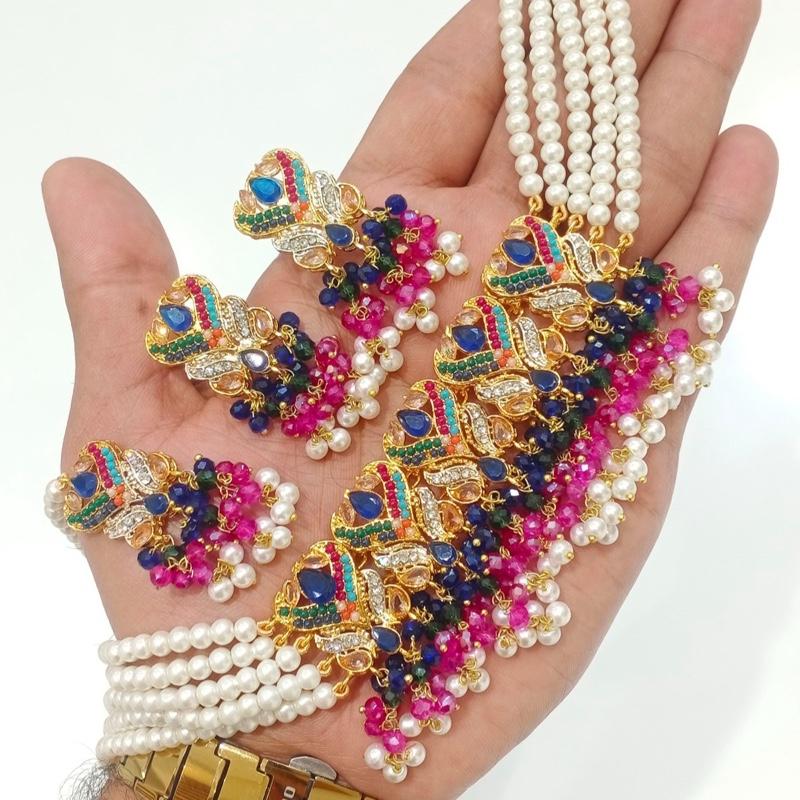 NOENA Choker 046 Beautiful elegant zircon set with earrings and tikka new arrival perfect for partywear - My Jewel Box