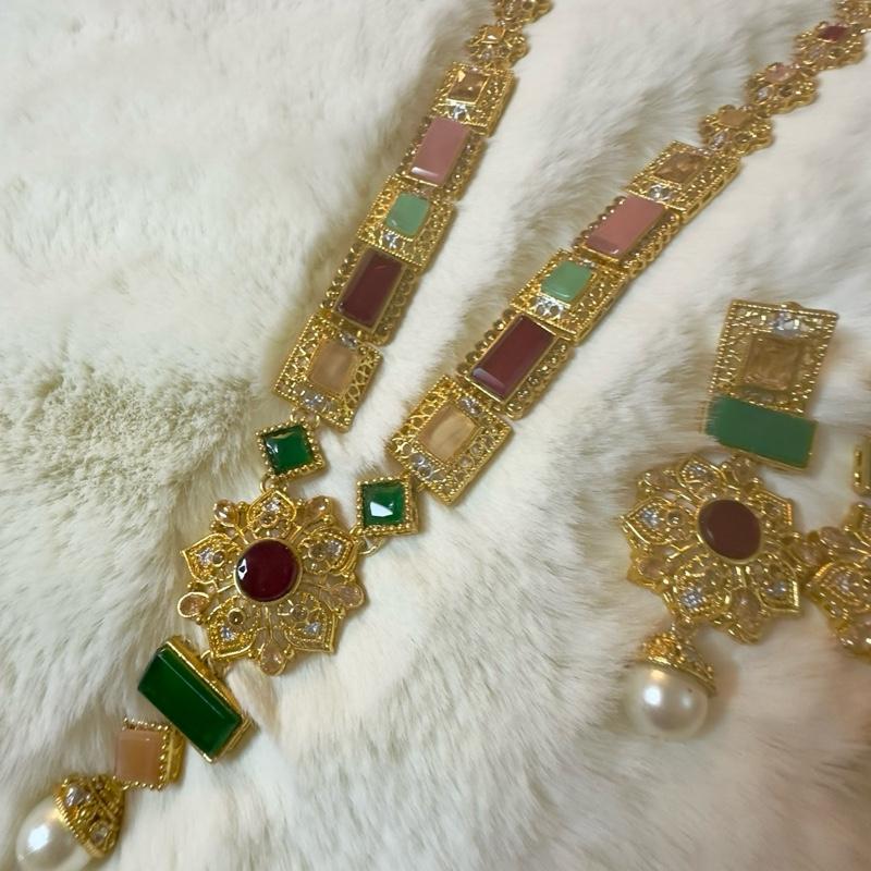 TURKISH  STYLE MALA SET with earring - My Jewel Box