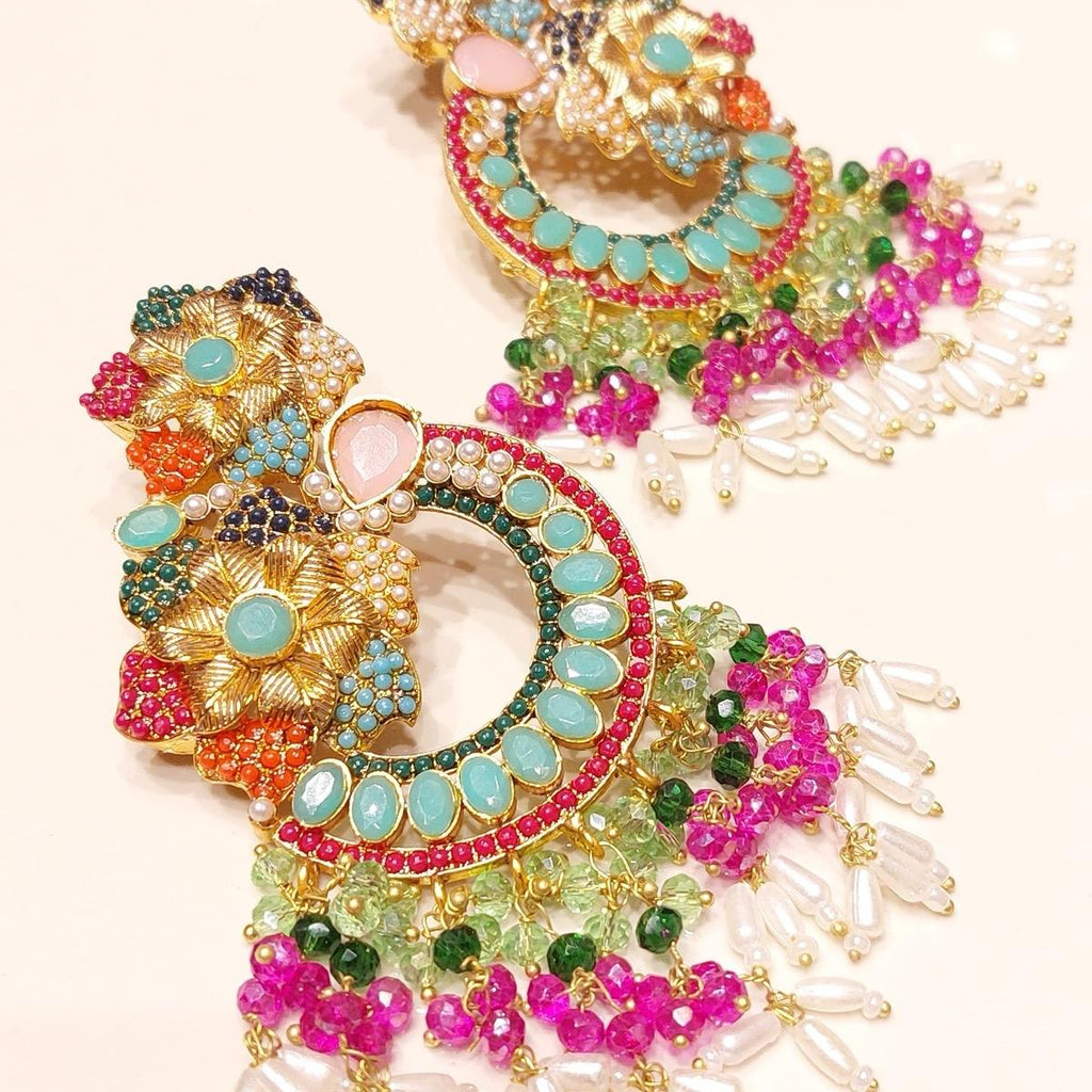 3d Flower original stone earring