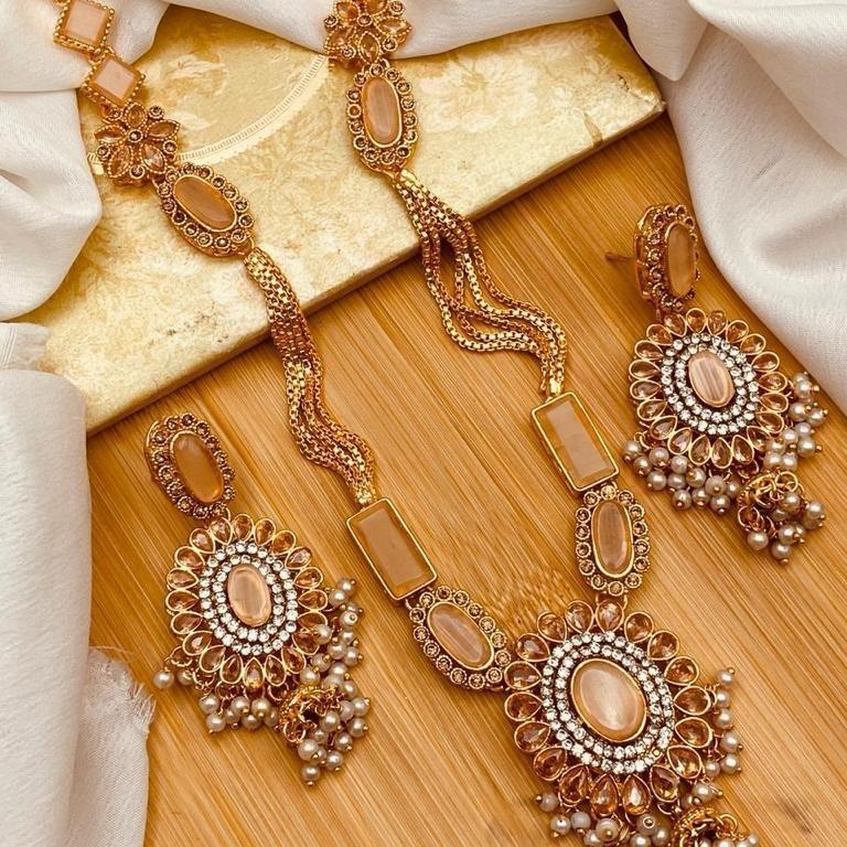 MAH e NOOR Traditional Egyptian  Mala Jewelry Set - Long Necklace and Earrings - Design 3 - My Jewel Box