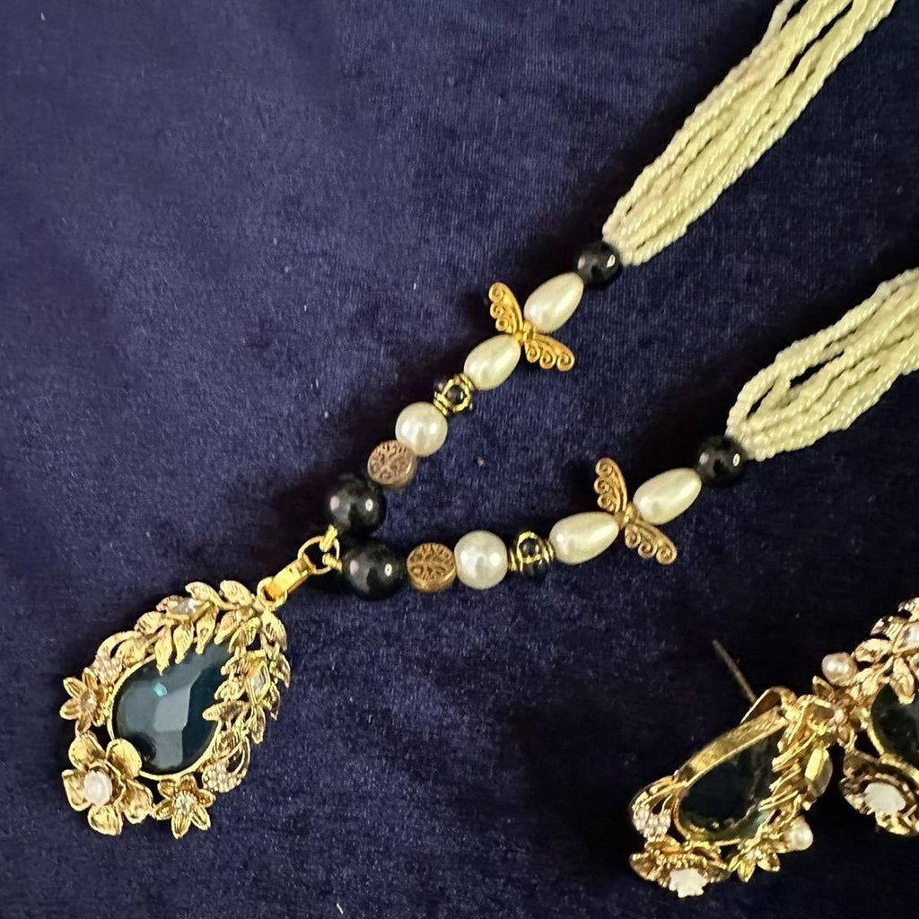 ZIMAL Designer Long Mala Set with Earring - Perfect for Any Occasion - My Jewel Box