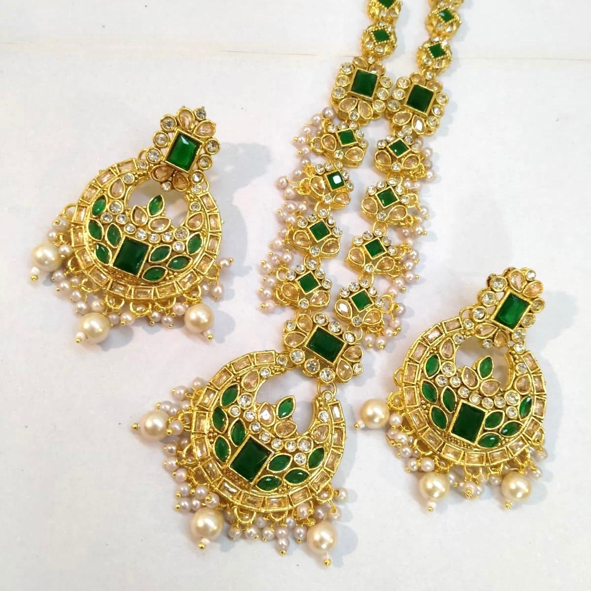 NAZEEN extra Long mala necklace  set with chand bali earring