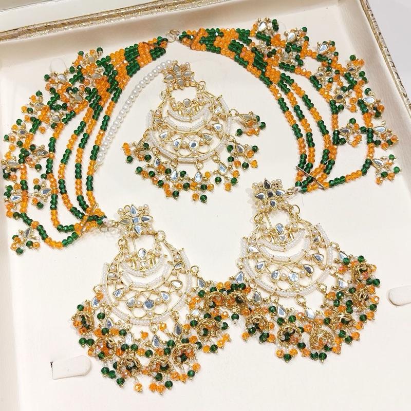 SARA kHAN   earring tikka with babhubali style sahare ET 005 Earring Tikka Set for Women - Perfect for Any Occasion - My Jewel Box