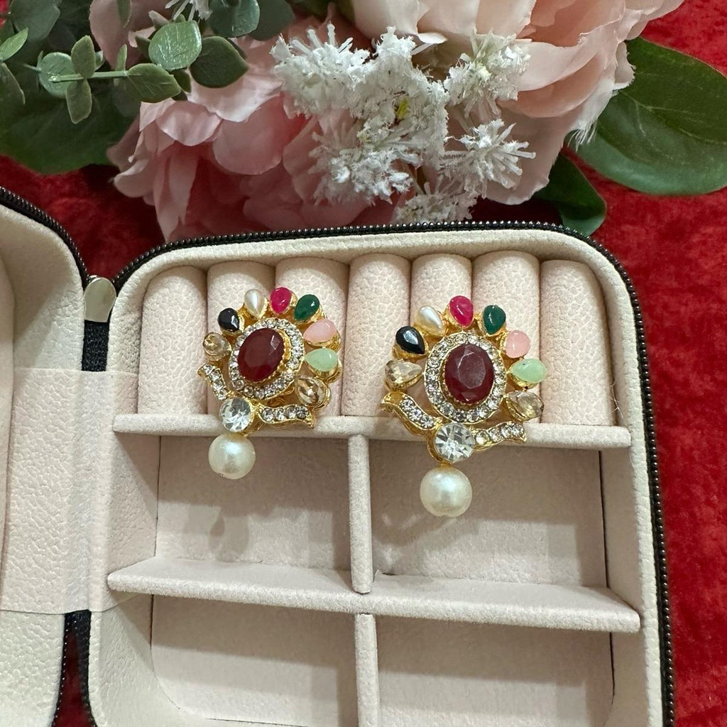 Murshid  Turkish Studs Earrings with Pearls - Perfect for Any Occasion