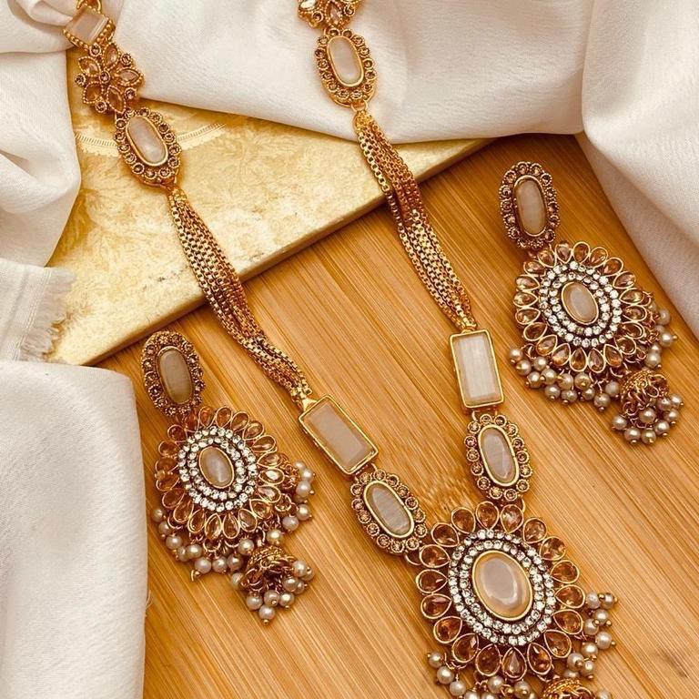 MAH e NOOR Traditional Egyptian  Mala Jewelry Set - Long Necklace and Earrings - Design 3 - My Jewel Box