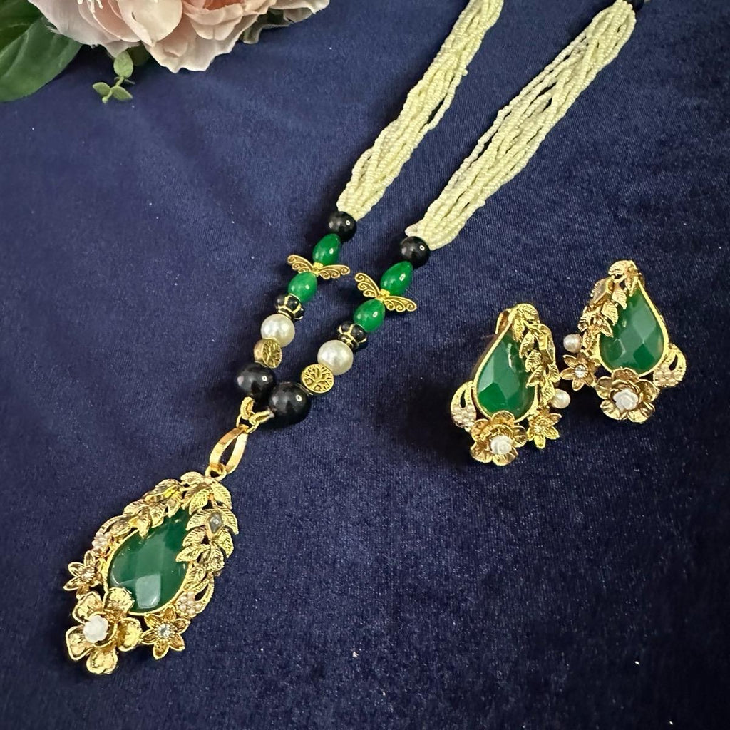 ZIMAL Designer Long Mala Set with Earring - Perfect for Any Occasion - My Jewel Box