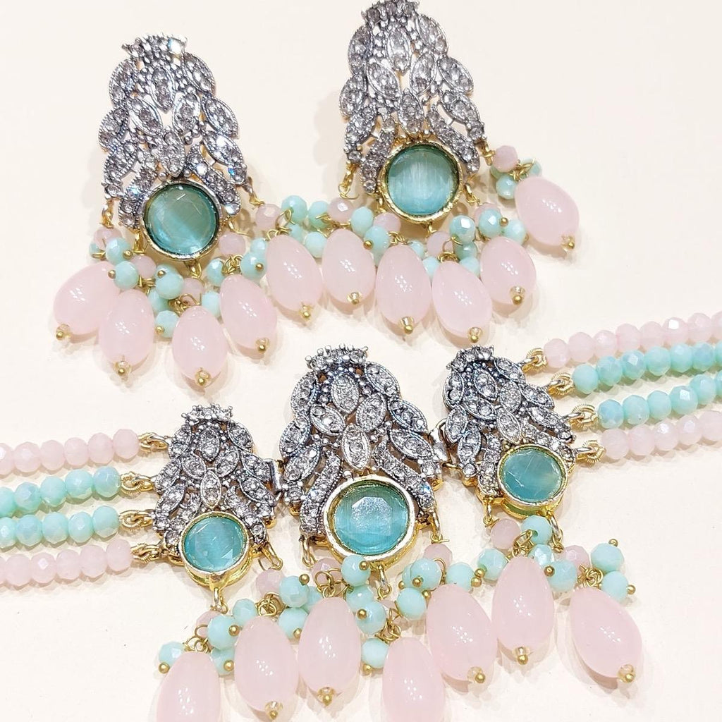 FIZZA Choker Set with Zircon for Women - Lightweight Jewelry with Earring