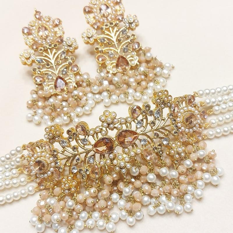 MAHEEN Elegant Choker Set with Earring for Women - Model 075