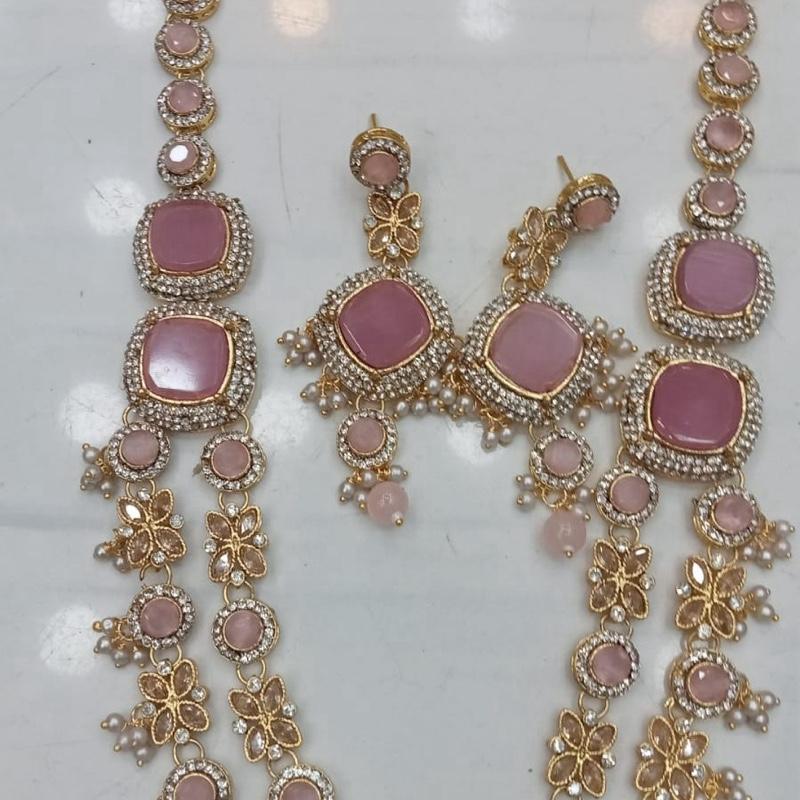 Alia Turkish Polki Long Mala Set with Earring for Women - Natural Look & Sophistication - Traditional Elegance Statement Piece